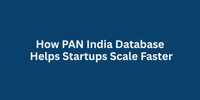 How PAN India Database Helps Startups Scale Faster