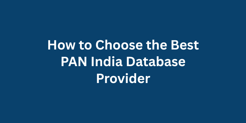 How to Choose the Best PAN India Database Provider