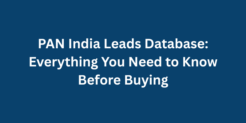 PAN India Leads Database Everything You Need to Know Before Buying
