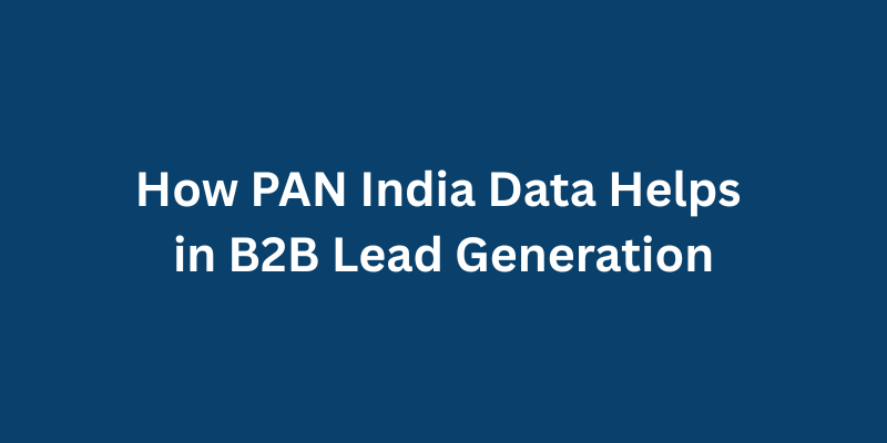How PAN India Data Helps in B2B Lead Generation