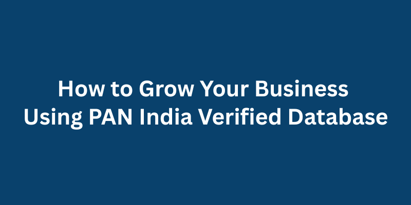 How to Grow Your Business Using PAN India Verified Database